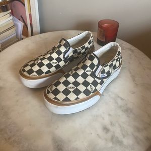 Vans checkered platform slip on sneakers